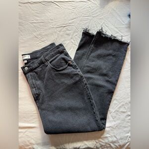 Abercrombie & Fitch Curve Love Black Frayed Hem Women's Jeans Size 18 Long